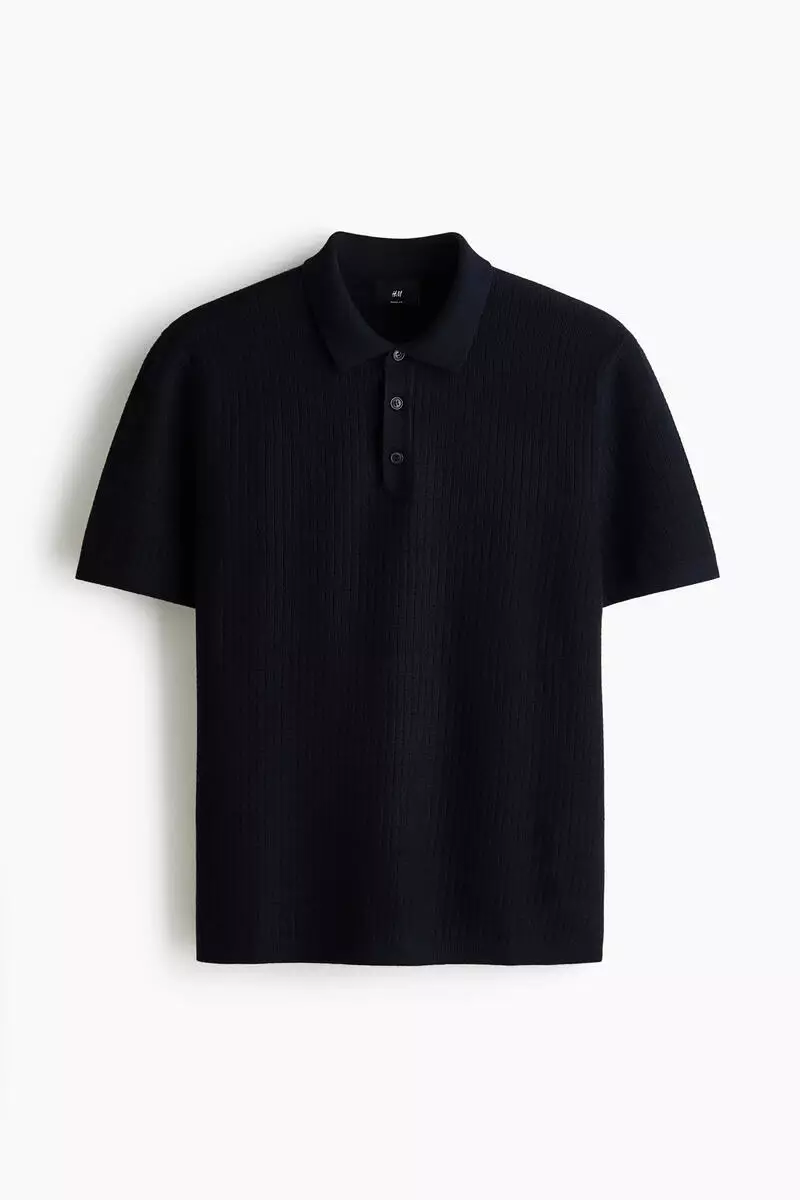 Regular Fit Textured-knit polo shirt