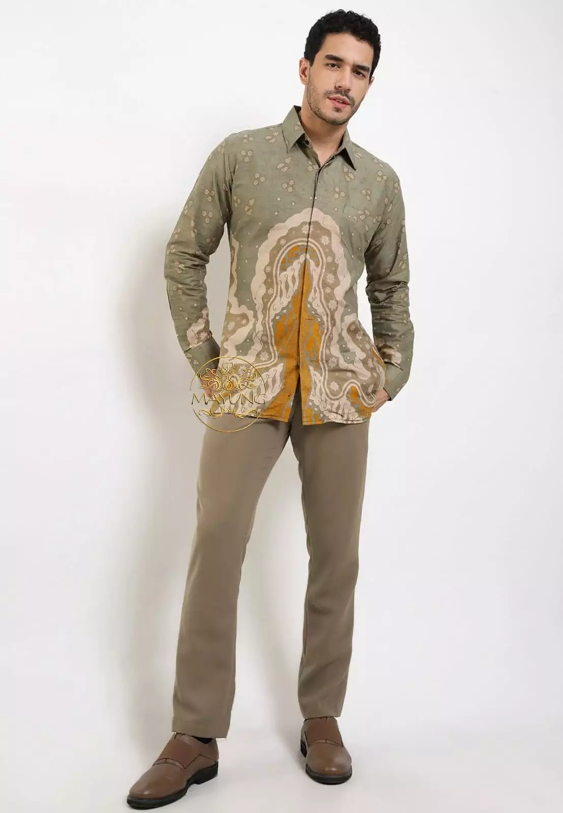 Kamandanu Ijo Kemeja Batik Pria Premium Slimfit Modern Lengan Panjang