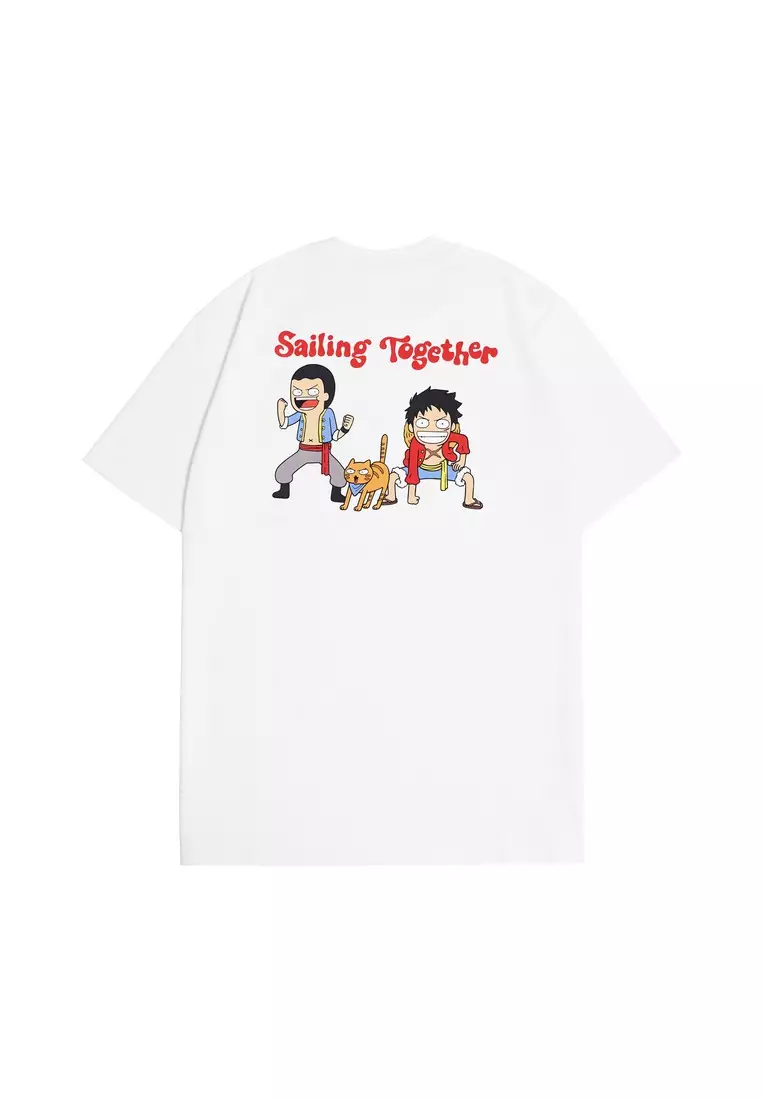 3Second x One Piece x Tahilalats Men's T-Shirt Short Sleeve Relaxed Fit Ben Luffy 540924