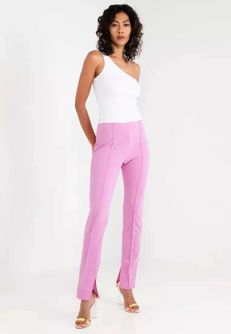 Jersey Suit Slim Leg Trousers with Split Ankle