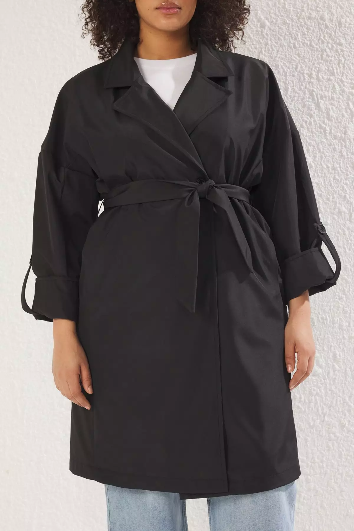 Plus Size Long Trench Coat