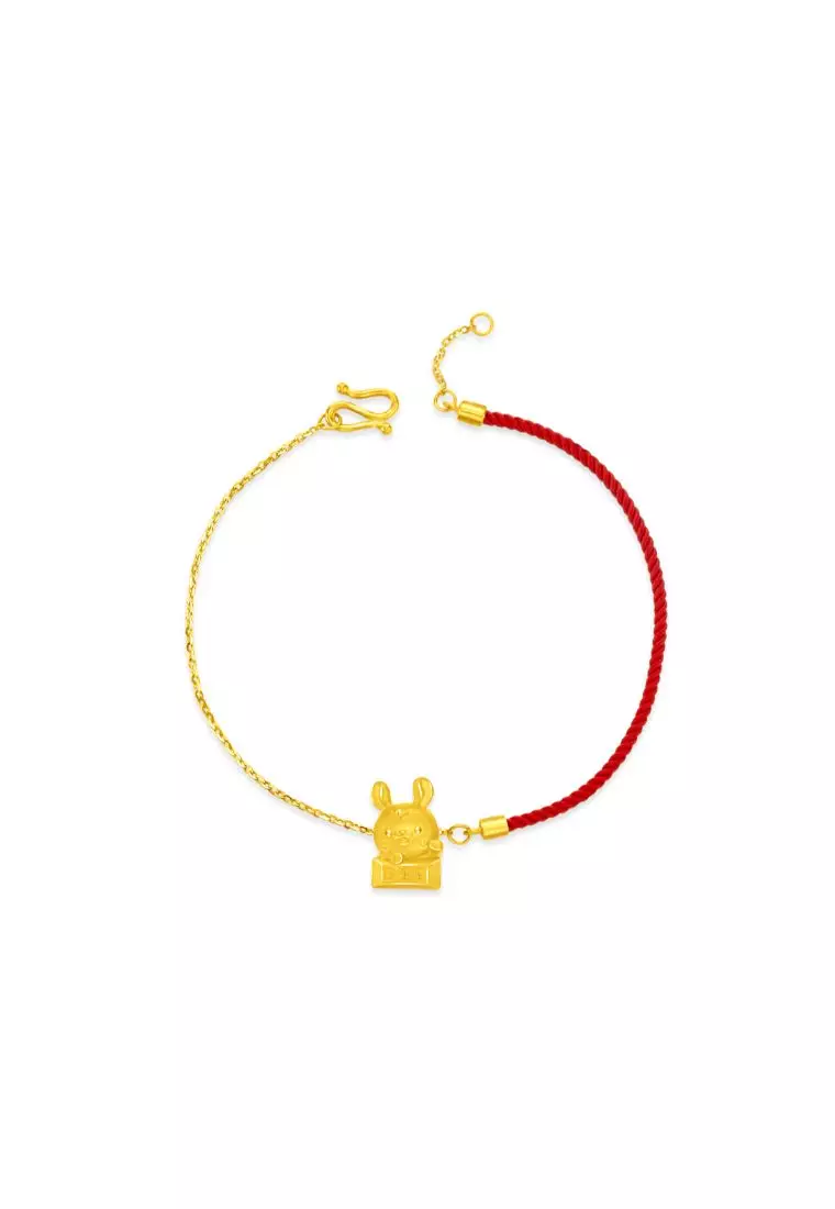 Gold lucky hot sale charm bracelet