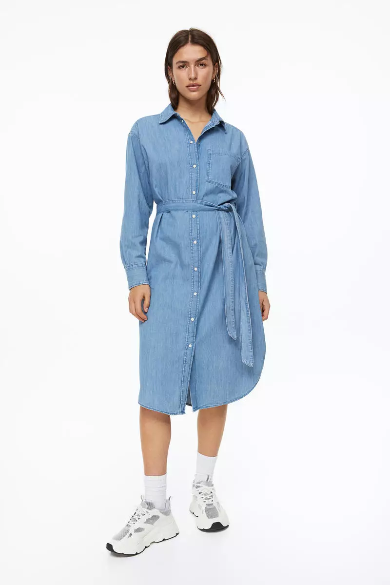 H and m denim sales shirt dress