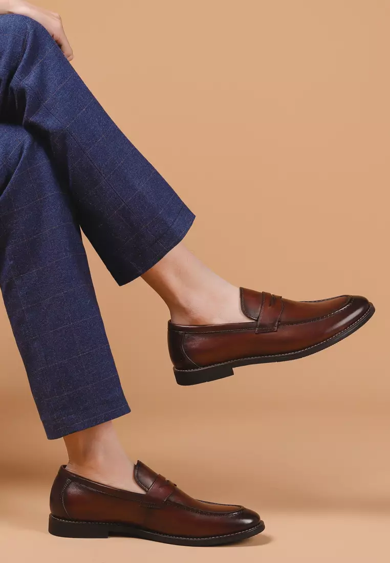 【極美品】 THE UNION T PENNY LOAFERS ブラウン　本革 極美品】 THE UNION T PENNY LOAFERS ブラウン 本革 - メルカリ