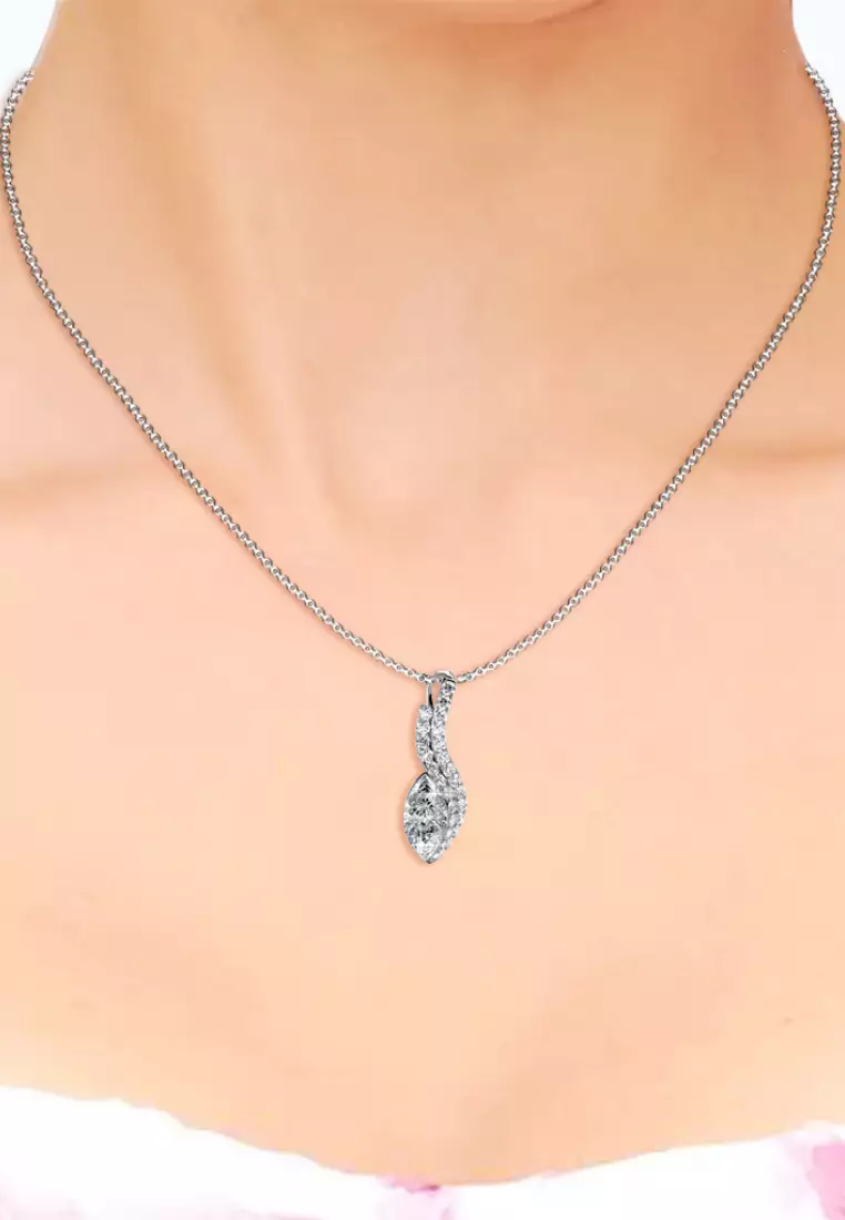 Mylady Pendant White WG - Kalung Crystal by Her Jewellery
