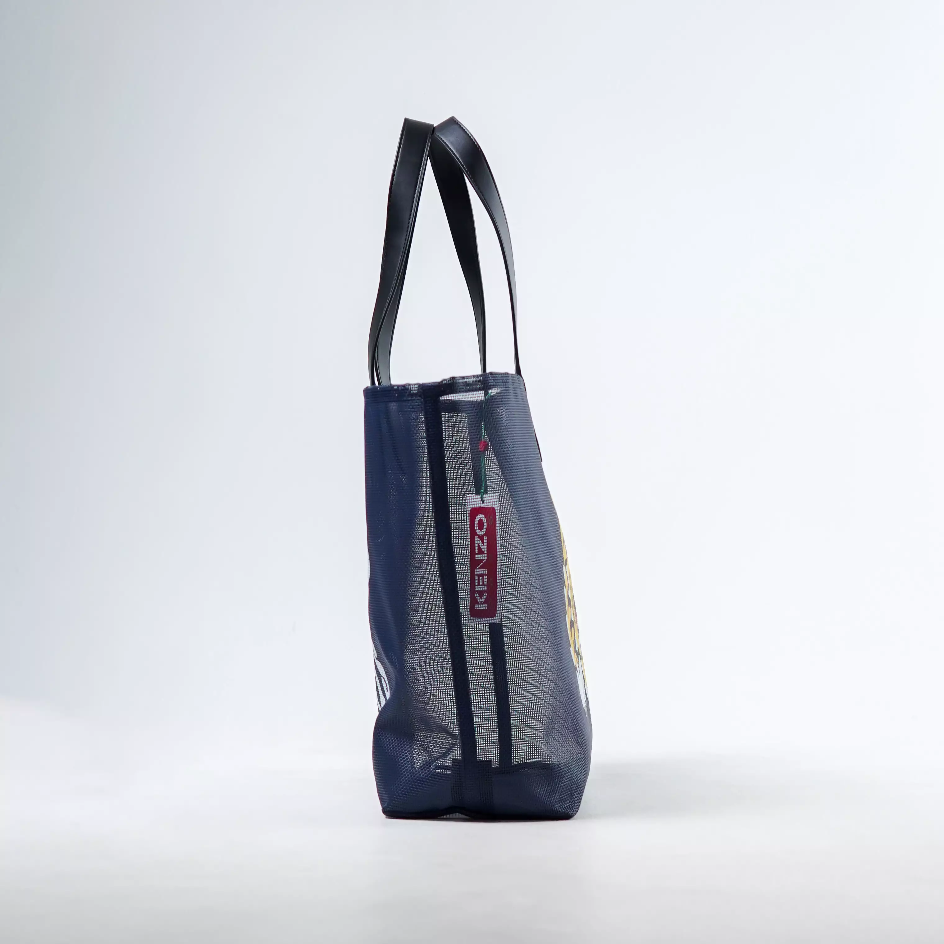 Tas KENZO PARIS PLAY TIGER YELLOW NAVY MESH TOTE BAG 100% ORIGINAL
