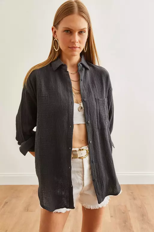 Oversize Basic Muslin Shirt