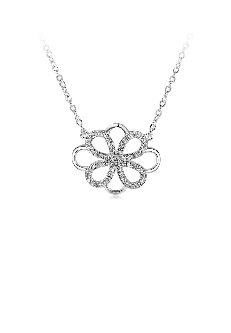 White sales zircon necklace