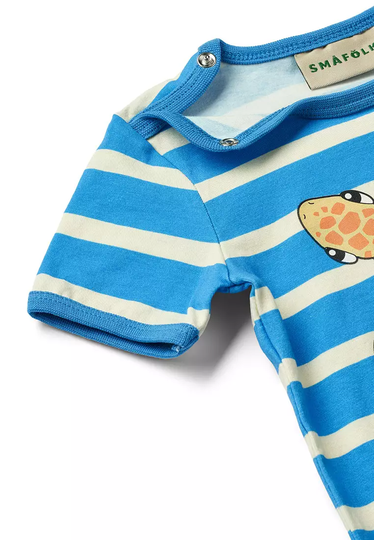 Short-sleeved baby body with sea turtle