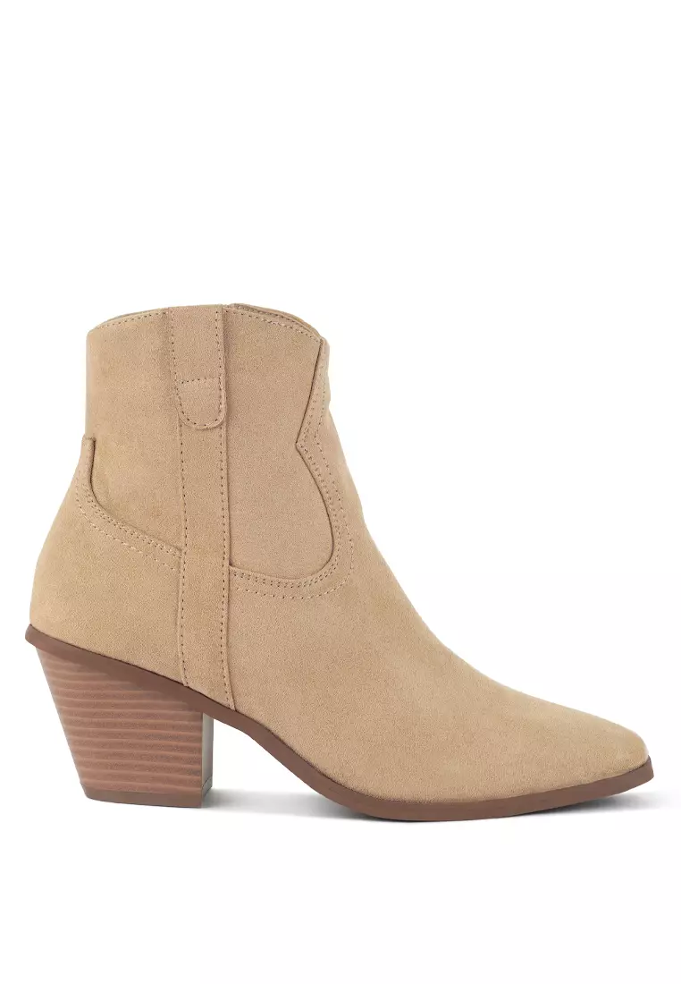 Discount on London Rag  shoes - SKU: Taupe Ankle Length Cowboy Boots