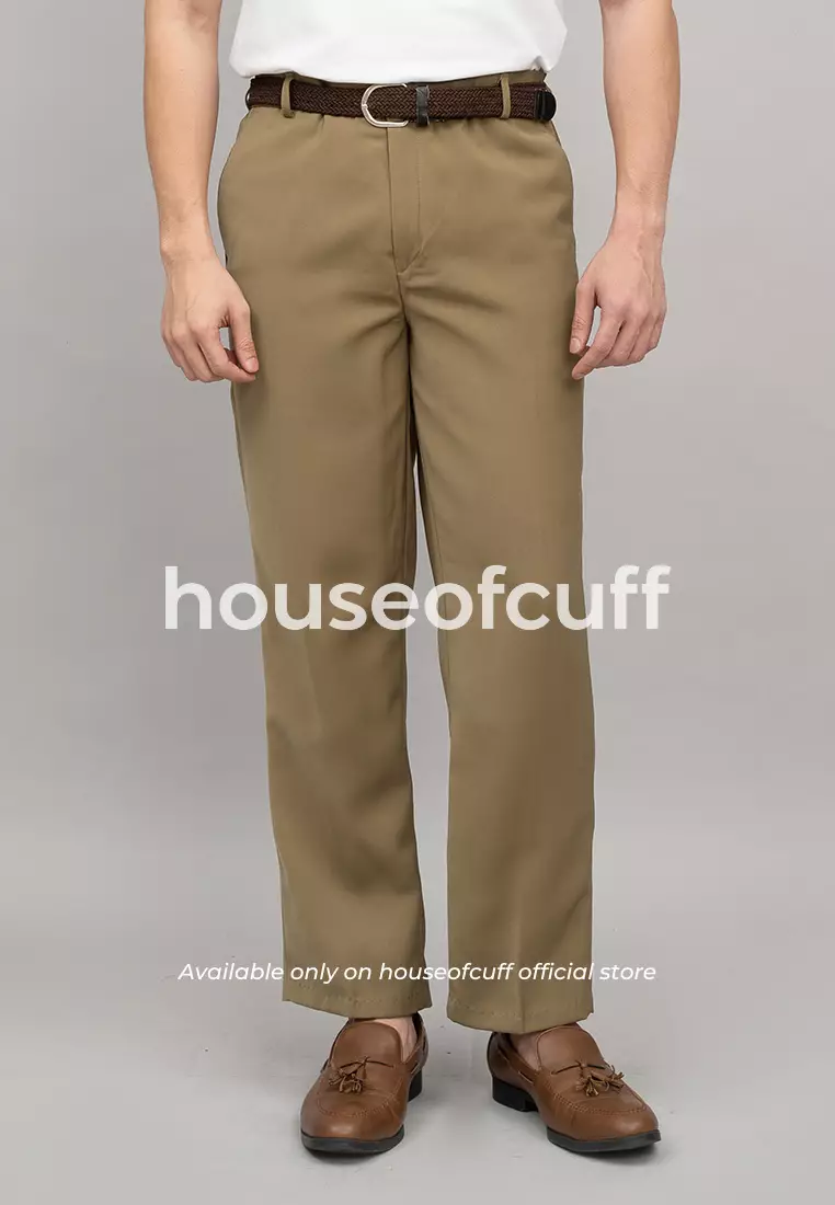 Houseofcuff Celana Panjang Bahan Regular Loose Fit Pants Olive
