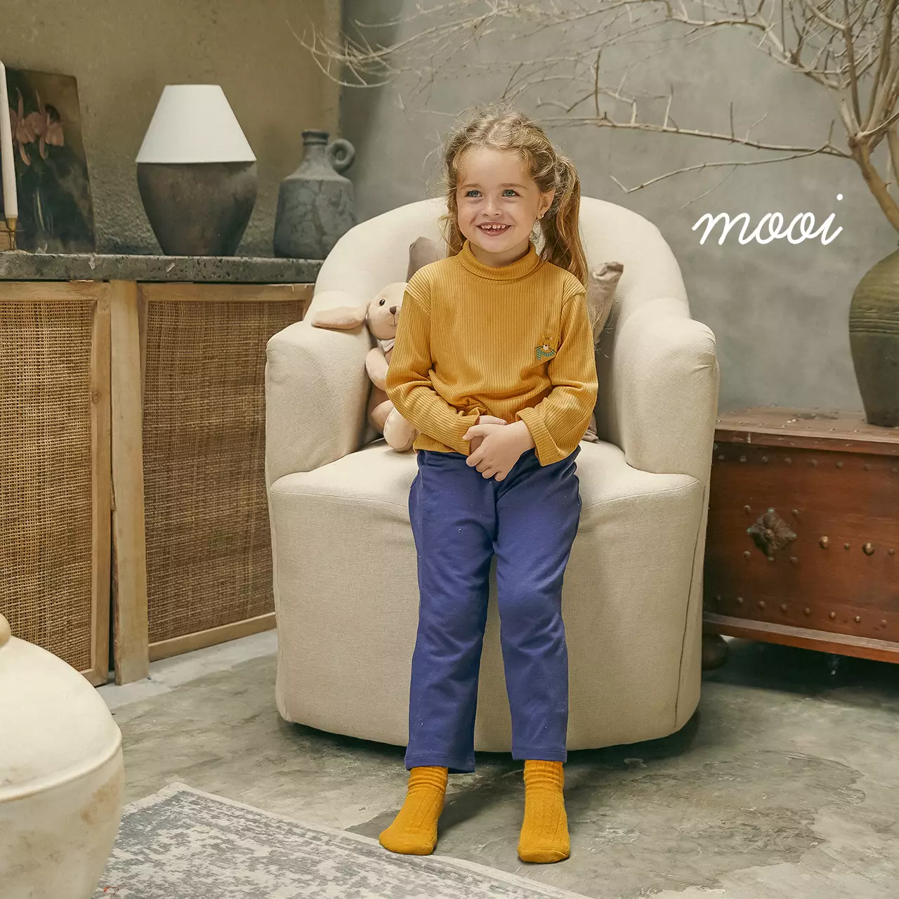 Mooi Celana Panjang Anak Perempuan Abel Skinny Pants - Dark Sea