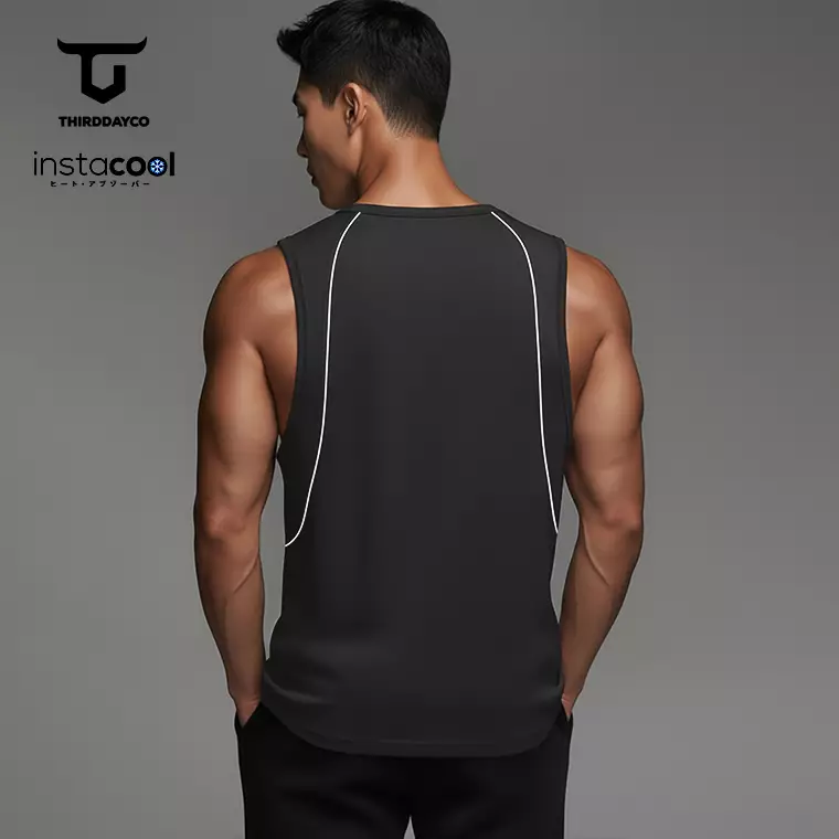 THIRDDAY Kaos Singlet Gym Pria Lekbong curvelines AirStretch - dark grey MTY37