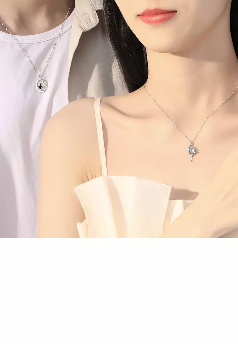 Buy Glamorousky 925 Sterling Silver Fashion Simple Moon Star