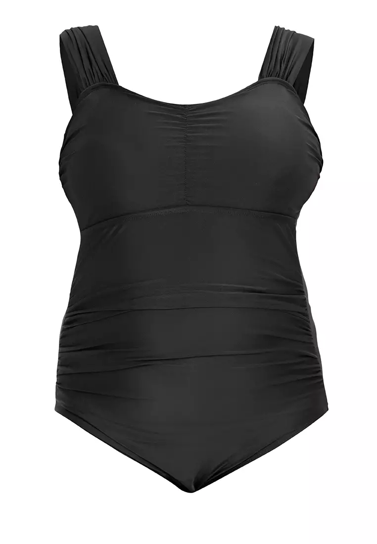 Buy Kats Clothing Plus Size Pleated Wide Strap One Piece Swimsuit 2024  Online