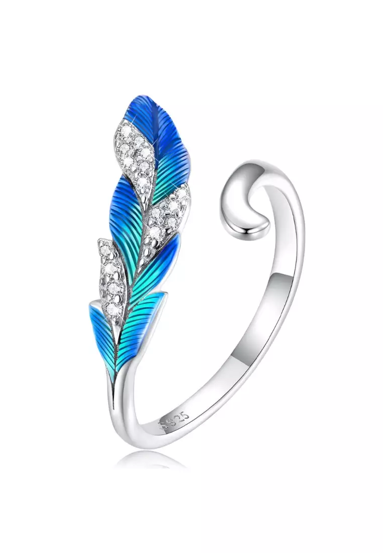 White hot sale feather ring