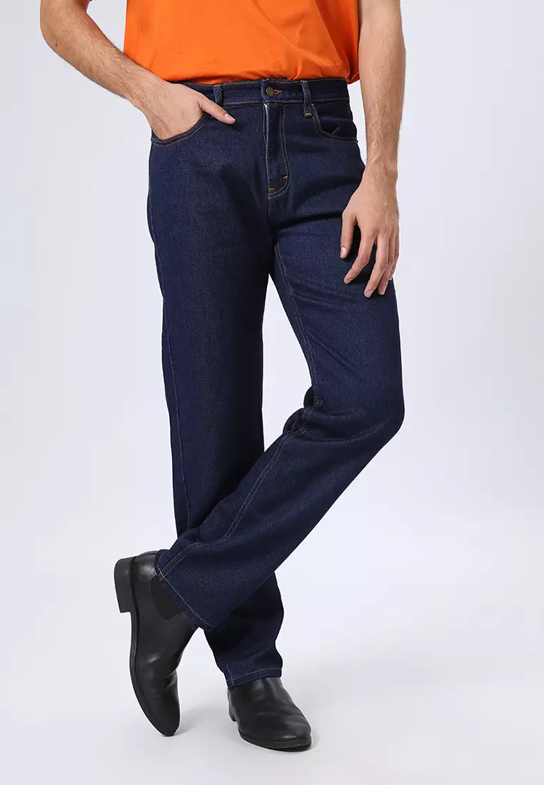 801 Reguler Fit Soft Jeans Dark Blue Indigo - Celana Panjang Denim Pria