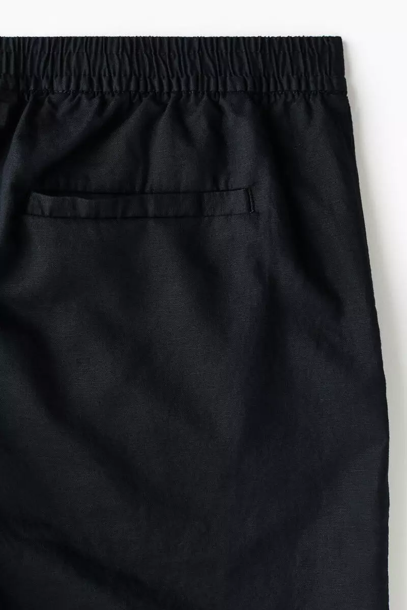 Regular Fit Linen-blend shorts
