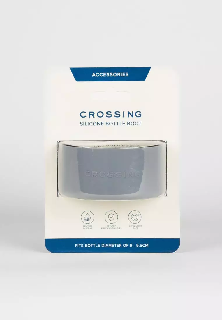 Crossing Silicone Water Bottle Boot - Fits Diameter 9-9.5cm (1100ml) Blistered Pack - Gray