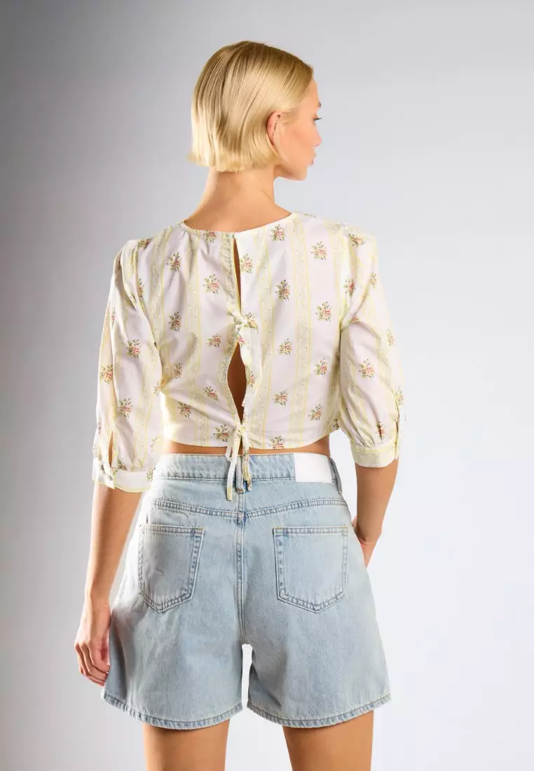 Puff Sleeve Crop Top