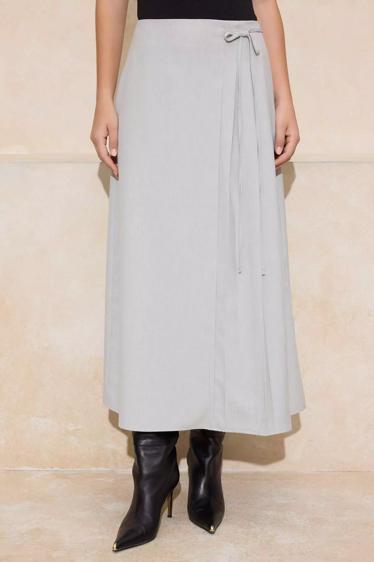 Gray A-Line Woven Skirt Tctaw25Ee00007