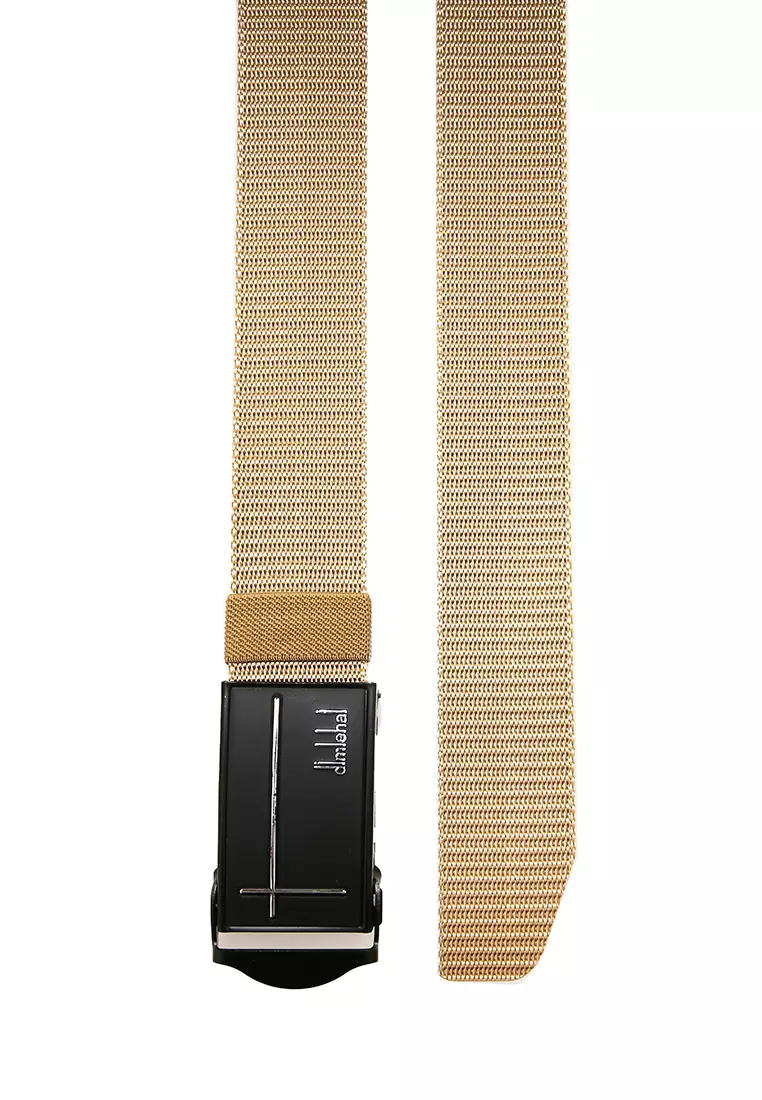 Ilo Aksesoris Fashion Pria Casual Belt Desain Simple Model Jepit Ikat Pinggang Material Canvas ORIGINAL - Cream
