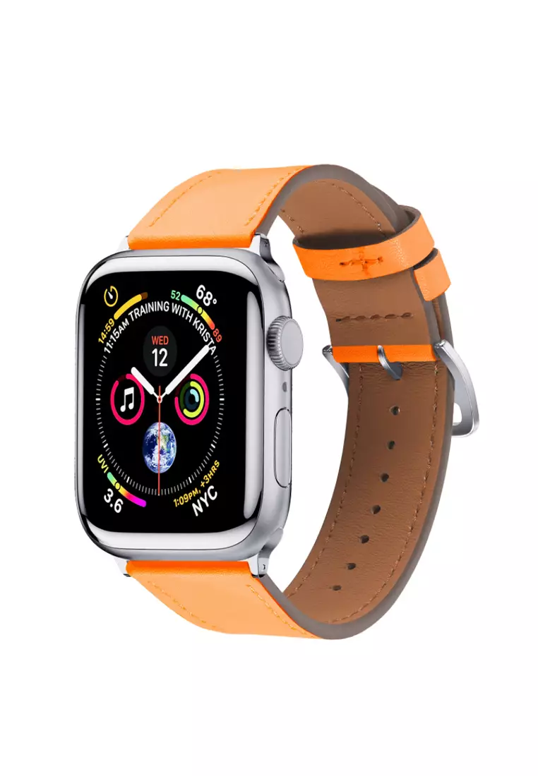 Buy Kings Collection Orange Genuine Leather Apple Watch Band 38MM