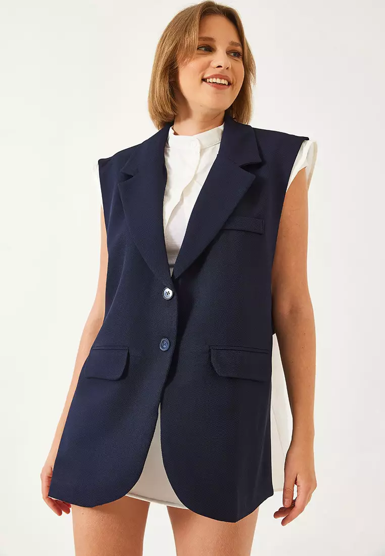 Women's Shirt Detail Long Vest 60356 60271016