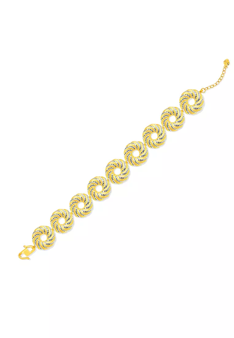 MJ Jewellery 375/9K Gold Donut Bracelet T2 (L Size)