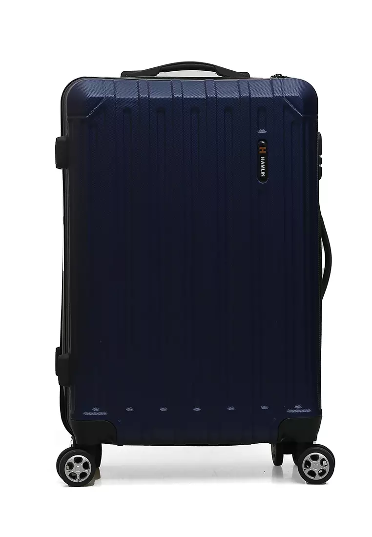 Isvara Tas Koper Hardcase Unisex One Set Suitcase Number Code Combination Lock Large Compartment Material ABS+PVC Coated ORIGINAL - Navy