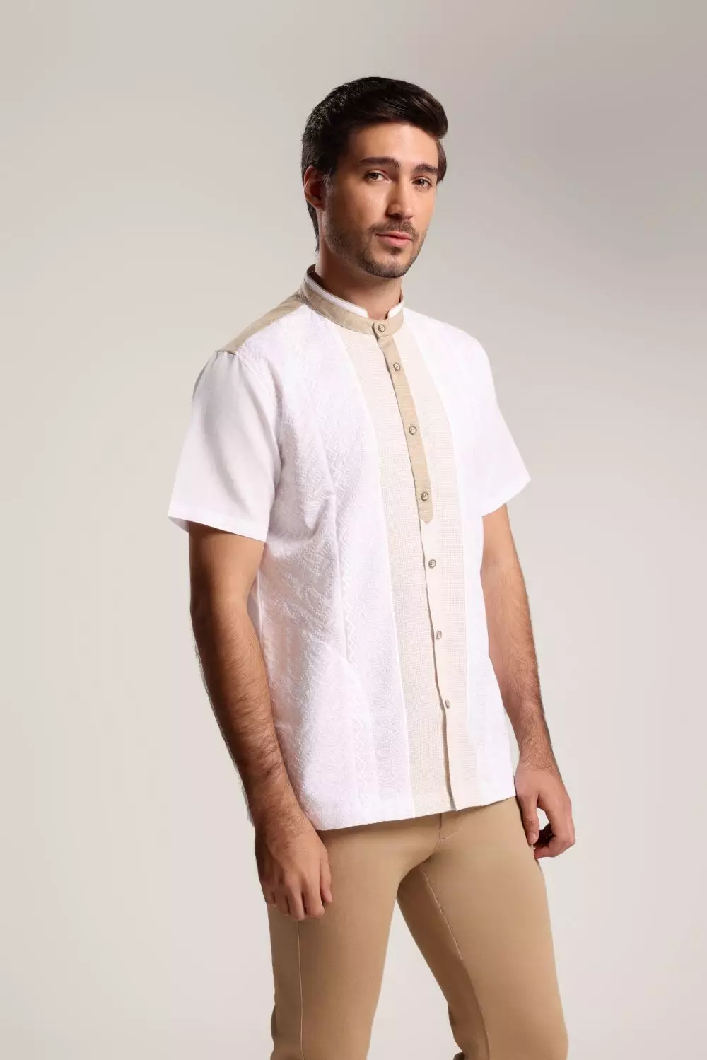 MOC Kemeja Koko Lengan Pendek Pria Zubair - White