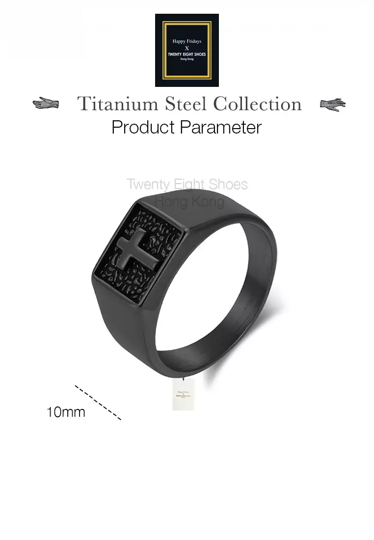 Titanium Steel Cross Stamp Ring JW QF-JZ1047