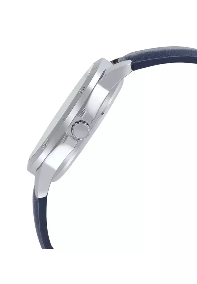 MTP-V004L-1C Men's Black Leahter Band Analog Watch