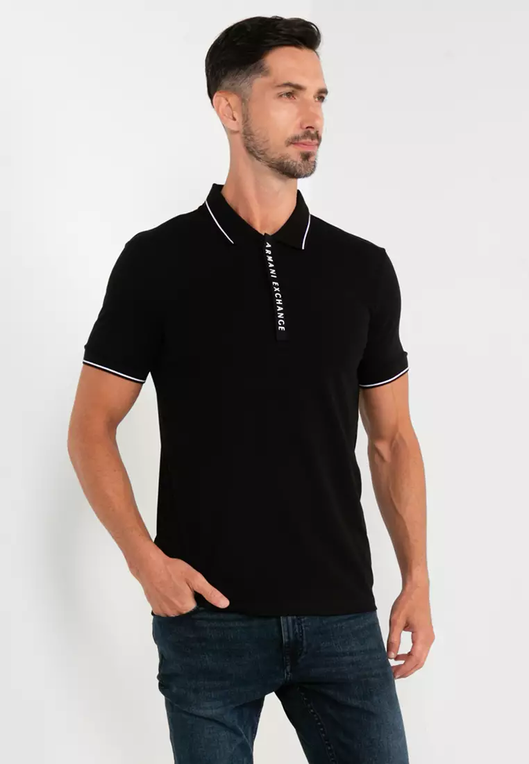 Buy Armani Exchange Vertical Logo Polo Shirt 2024 Online | ZALORA Singapore