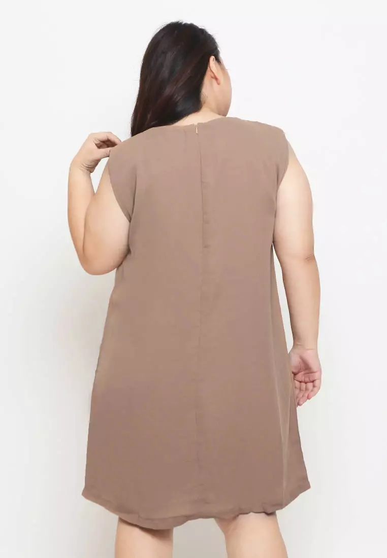 Plus Size Dress Avina Brown/Black