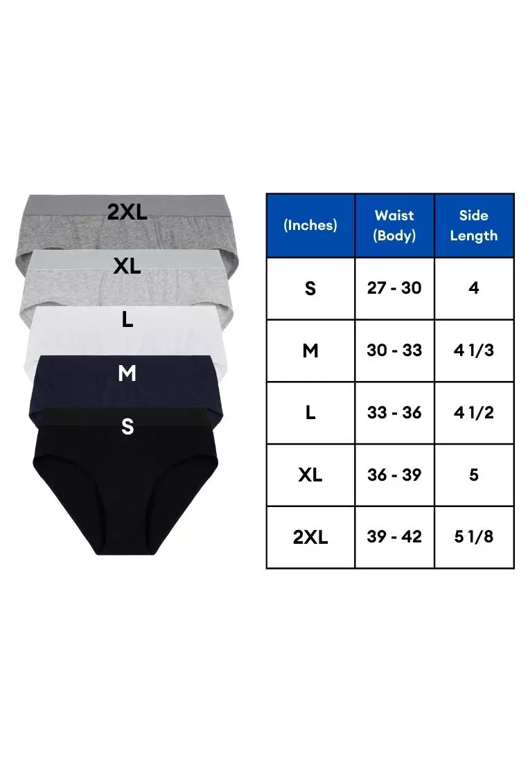 Buy IDENTITY Identity Apparel Mens Set Of 6 Basic Briefs Premium Cotton Underwear Light Gray
