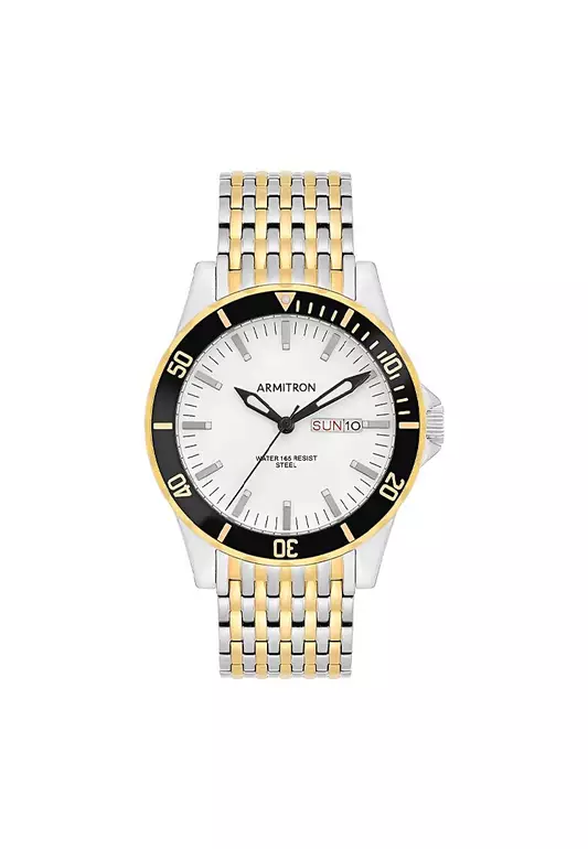 Men's Silver And Gold Stainless Steel Analog Watch AR-20/5557WTTT