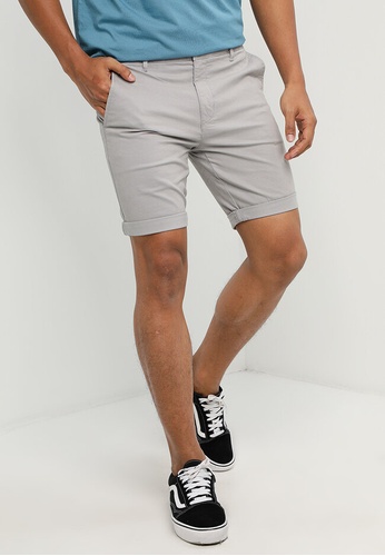 TOPMAN Skinny Chino Shorts in Grey Grey for Men Mens Clothing Shorts Formal shorts and chino shorts 