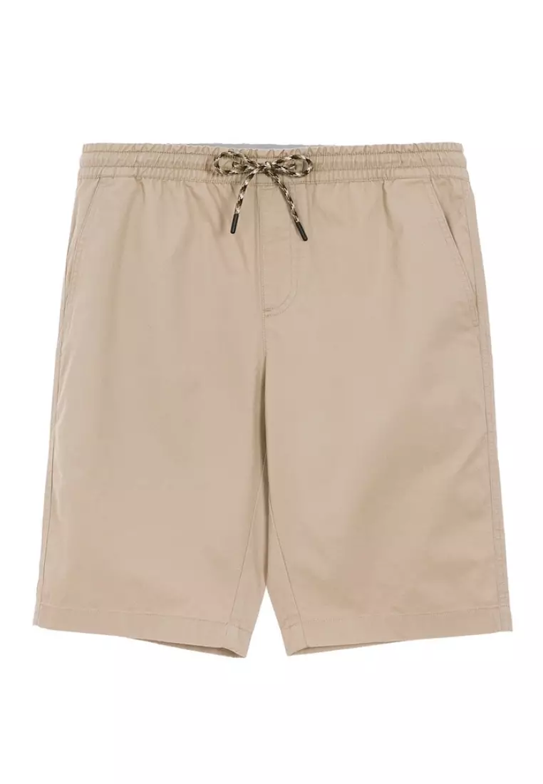 Men Solid Drawstring Shorts