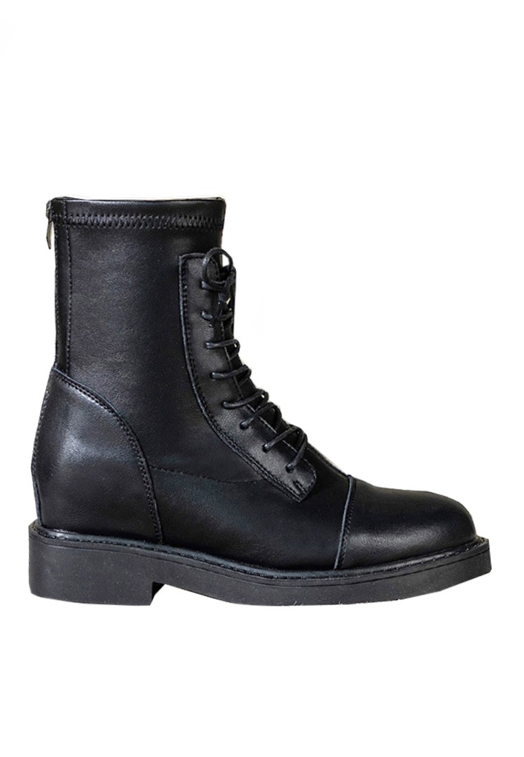 VANSA Cow Leather Inner Heightened Platform Martin Boots VSW-B329.H