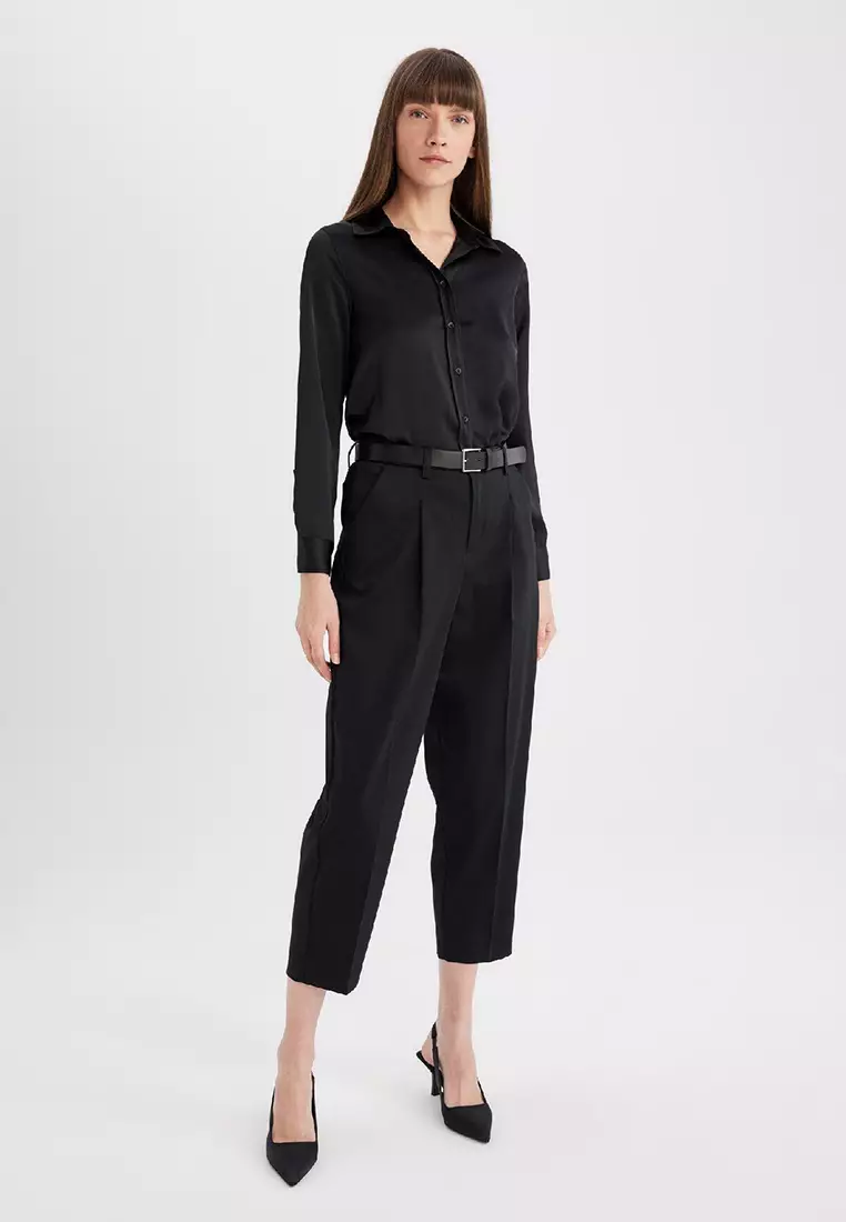 Belted Cropped Trousers