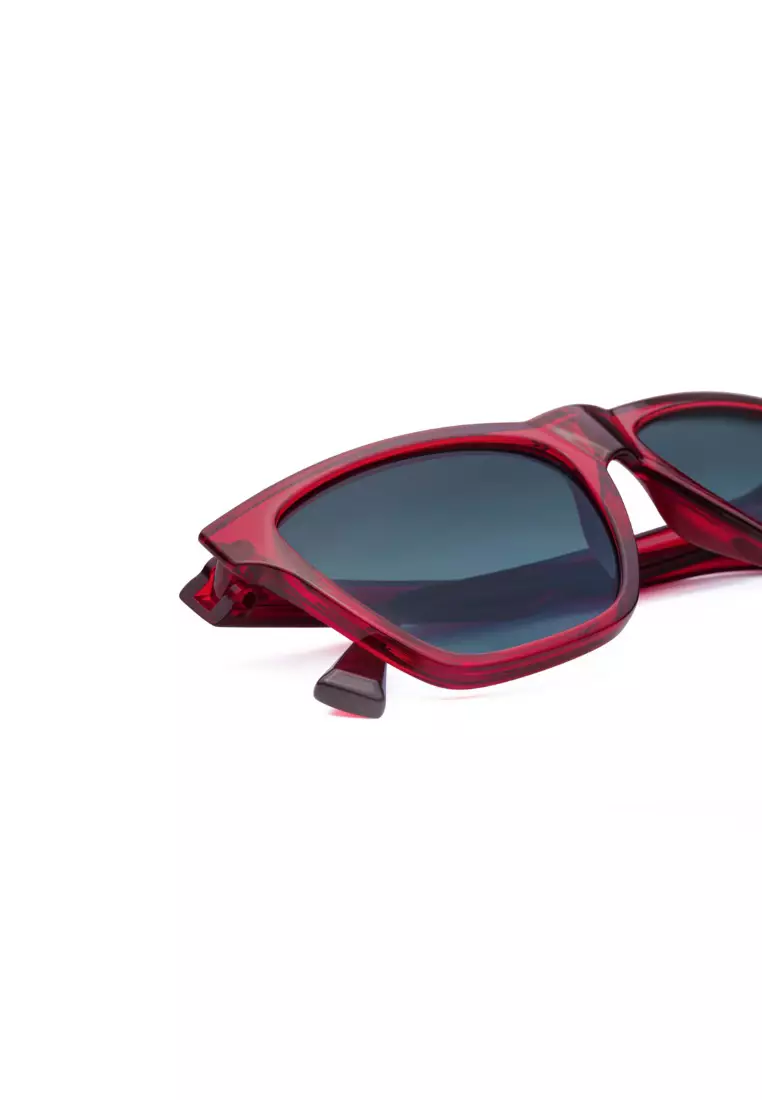 HAWKERS Crystal Red Blue Gradient ONE LS Sunglasses for Men and Women. UV400 Protection. Official Product Designed in Spain