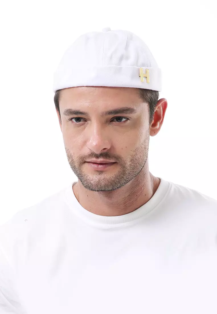 Kai Topi Peci Miki Hat Polos Pria Wanita Uniqe Design Material Cotton ORIGINAL - White