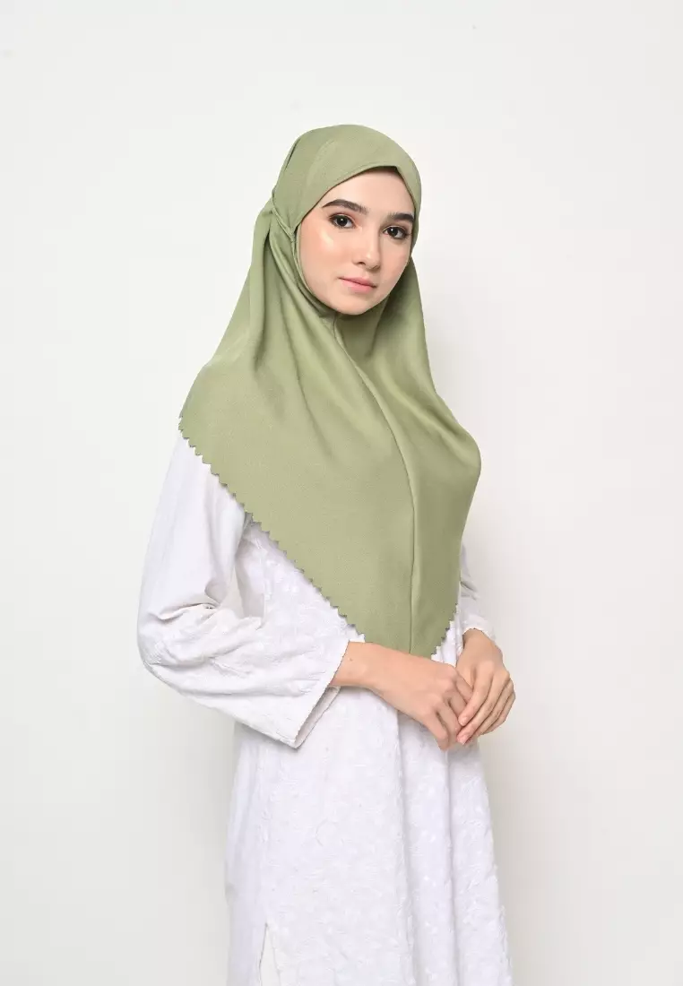 Bergo Sameera Hijab Instant Lasercut Matcha