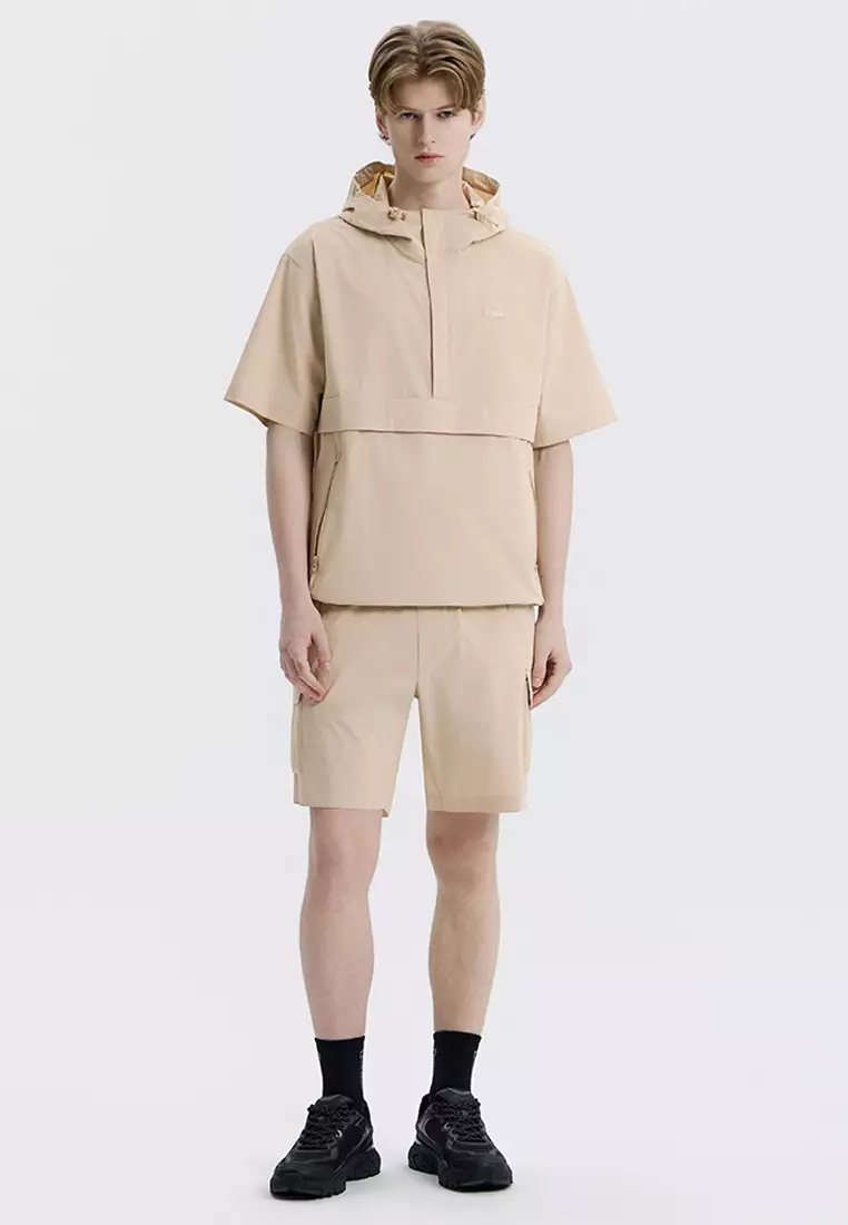 男女同款FREEZE彈力半寬鬆連帽Anorak外套