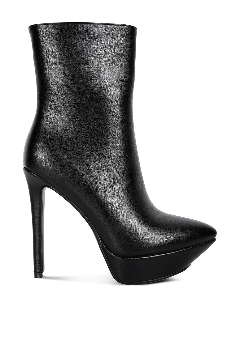 Black High Heeled Ankle Boot