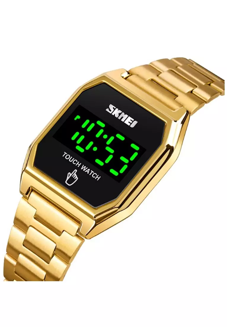 Jam Tangan Digital Pria LED Touch Screen Waterproof Many Function Tali  Strap Material Stainless Steel VRO120 ORIGINAL