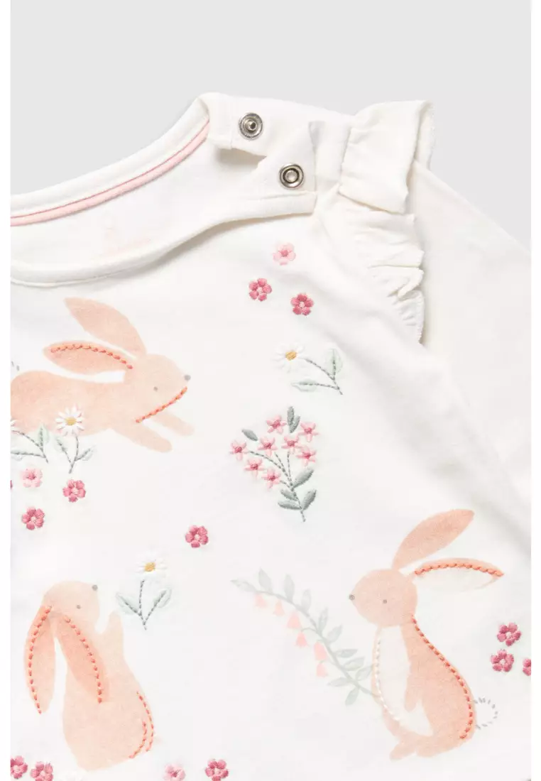 Mothercare Orange Flower Long-Sleeved T-Shirt