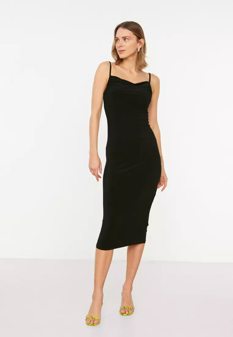 Fitted Strappy Midi Dress