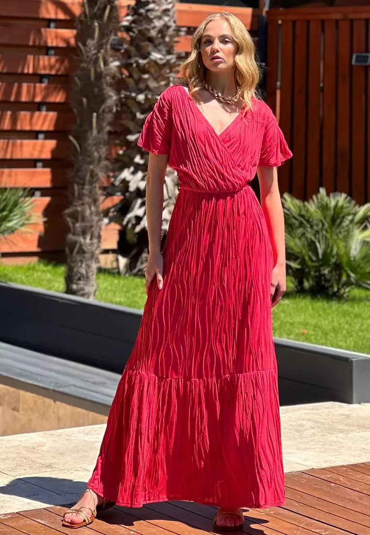Wrap Front Maxi Dress